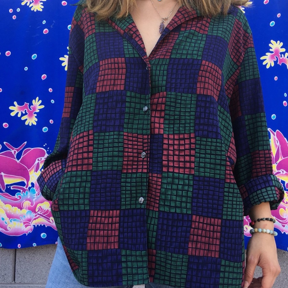 Checkered button up